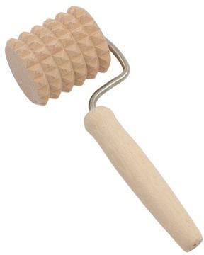 Wałek drewniany z rączką z kolcami mały 16cm