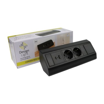 LISTWA PRZEDŁUŻACZ CORNERBOX 2XGNIAZDA 2USB CZARNY
