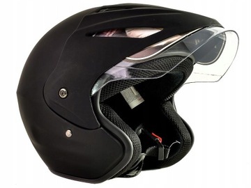 Kask Otwarty na Skuter Daszek Czarny Mat TORQ M