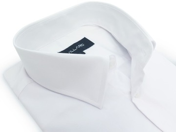БЕЛАЯ ЭЛАСТИЧНАЯ РУБАШКА С ДЛИННЫМИ РУКАВАМИ L01 164-170/40-Slim