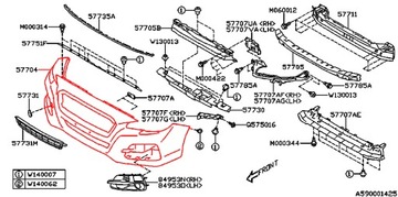 NÁRAZNÍK PŘEDNÍ SUBARU LEVORG 2015-2017