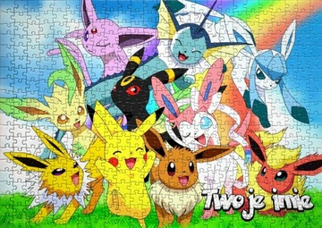 Puzzle Pokemon Detektyw Pikachu A4 110el + imię GRATIS - RÓŻNE WZORY
