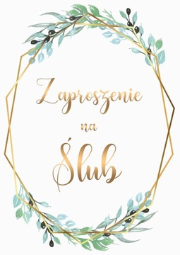 ZAPROSZENIE ŚLUBNE NA WESELE Boho Gold Olives