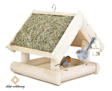 Duży Solidny Karmnik dla ptaków DOMEK DLA PTAKÓW Drewniany domek dla ptaków