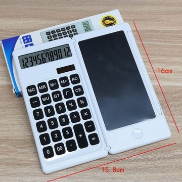 Складной научный калькулятор, 12-значный большой дисплей со стираемым планшетом