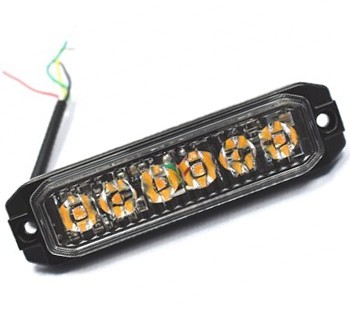 Lampa strobo Stroboskop 18W pomarańcz 6 LED 12/24V