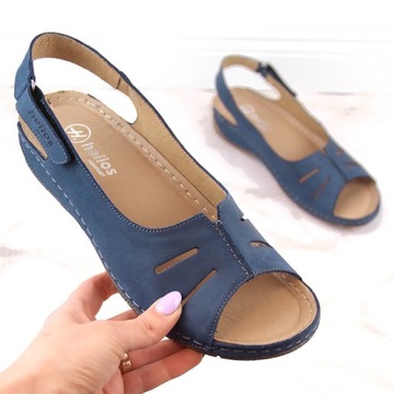Skórzane komfortowe sandały damskie Helios 117 41