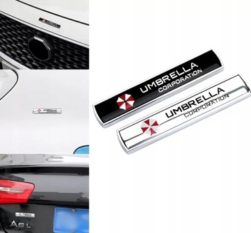 Эмблема корпорации Umbrella, металлическая наклейка на автомобиль