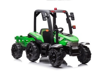 Traktor na akumulator z przyczepą 24v 2x200 Watt Skóra Miękkie koła EVA
