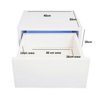 Подвесная прикроватная тумбочка НАСТЕННАЯ ПОЛКА Белый MAT 40 см Столик для маленькой комнаты MILA