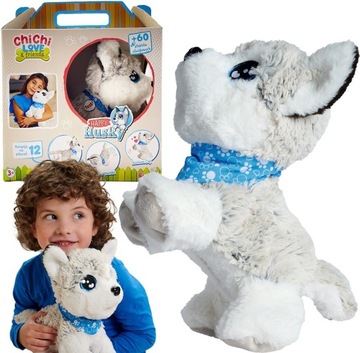 Interaktywny Piesek Husky Szczeniaczek 30 cm Reaguje na komendy Simba