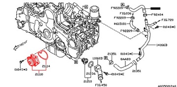 SUBARU 2012-2015 ČERPADLO VODY 2.0 DIESEL EE20Z OE