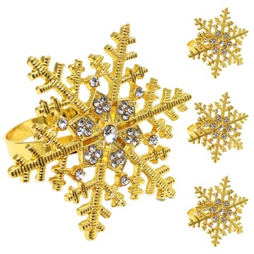 ŚWIĄTECZNE PIERŚCIONKI NA SERWETKI ZŁOTY DEKORACYJNY USTAWIANIE SERWETEK