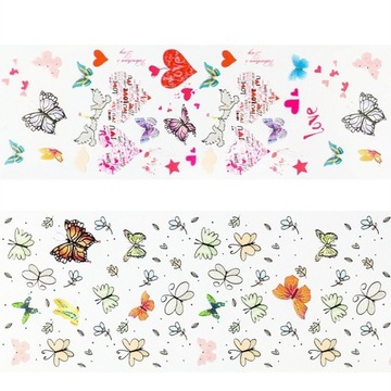 10 x ТРАНСФЕРНАЯ ФОЛЬГА ДЛЯ УКРАШЕНИЯ НОГТЕЙ НАБОР «ГИБРИДНЫЕ БАБОЧКИ ЦВЕТЫ» 04