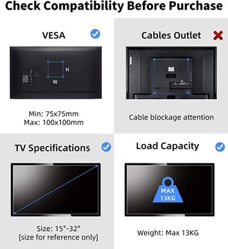 Подставка под телевизор со светодиодной подсветкой и экраном 15–32 дюйма
