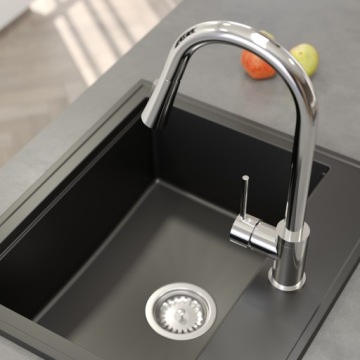 КУХОННЫЙ Смеситель, ВЫДВИЖНОЙ ИЗЛИК LIBRA ХРОМ