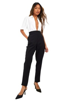 BOOHOO CZARNE ELEGANCKIE DAMSKIE SPODNIE SUPER STRETCH TAILORED L 40