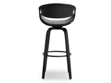 OBROTOWE KRZESŁO BAROWE BENT NR 51 NA CZTERECH NOGACH CZARNY EKO