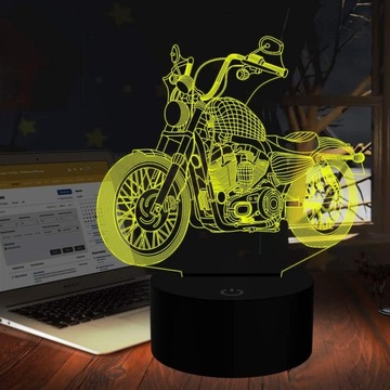 3D светодиодный мотор Harley Chopper с именем ночника