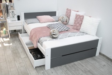 Кровать ЛЕА 160х200 белый СЕРЫЙ каркас для спальни