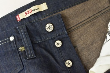 LEVIS STRAUSS 533 SPODNIE JEANSy PROSTE levi's szerokie trap w32-L32