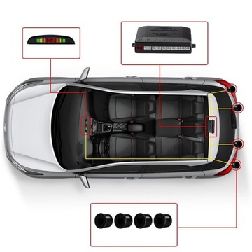 4X ДАТЧИКИ ПАРКОВКИ ЗАДНЕГО РАБОТЫ, КОМПЛЕКТ ДИСПЛЕЯ ПЕРЕДНИЙ ЗАДНИЙ, СЕРЕБРЯНЫЙ