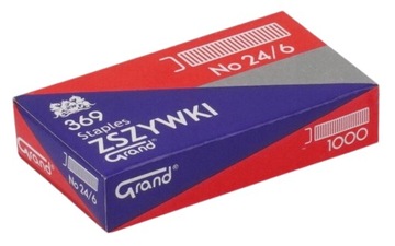 10x 1000szt zszywki biurowe stalowe Grand 24/6