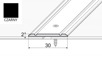 Czarna Listwa progowa płaska 30mm A02 EFFECTOR Czarny 93cm