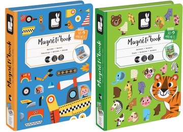 JANOD MAGNETIBOOK ZWIERZĘTA + POJAZDY układanka magnetyczna magnesy