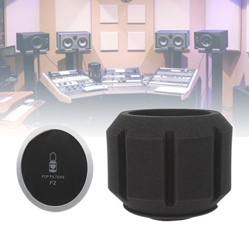 Экран микрофона F2 Акустический фильтр Черный