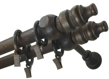 Деревянный карниз fi 28 MAHOGANY двойной 3,6 м 360 см