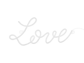 Neon ledowy napis Love biały 61x27,4 cm ślub wesele