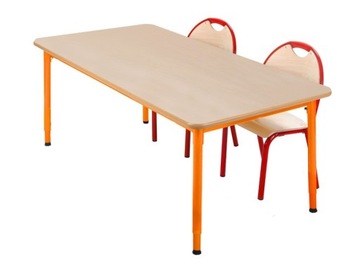 Stół przedszkolny Bambino prostokątny wielorozmiarowy 1-4 1300x650