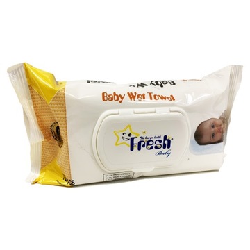 CHUSTECZKI NAWILŻANE FRESH BABY 72 SZT KLIPS ŻÓŁTE