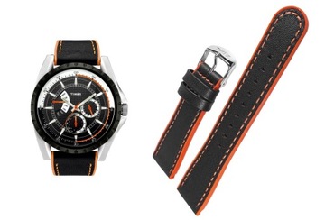 Pasek do zegarka Timex skóra T2M428 22mm ORANGE