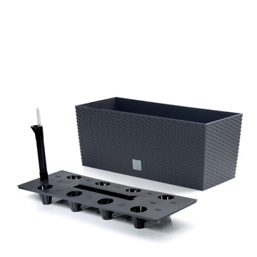 ZESTAW 4X DONICZKA DONICA BALKONOWA SKRZYNKA RATAN