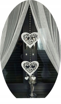 АЖУРНАЯ СТЕКЛЯННАЯ ГИРЛЯНД-КУЛОН 4 X СЕРДЦЕ ДОПОЛНИТЕЛЬНОЕ УКРАШЕНИЕ 23