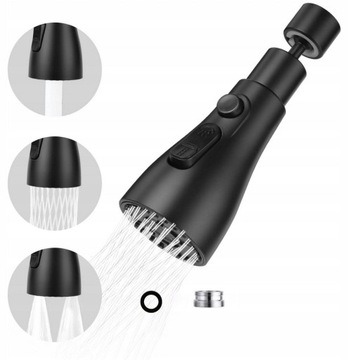 PERLATOR AERATOR PRZEDŁUŻKA DO BATERII 3 FUNKCJE CZARNY