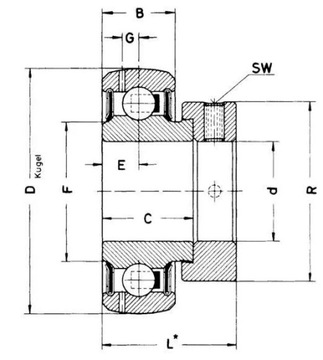 Подшипниковый вкладыш 30x62x18 мм INA/FAG