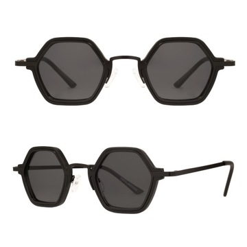 Okulary Lenonki Małe Geometryczne Grunge UV400