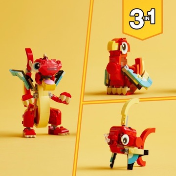 Lego Creator 3in1 Красный Дракон, игрушка-дракон
