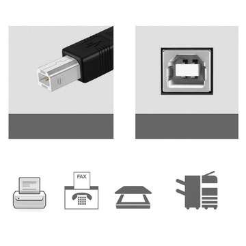 Кабель USB A USB B длиной 1,5 м для принтера-сканера для HP CANON EPSON BROTHER, черный