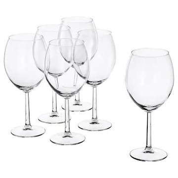 KIELISZKI DO WINA DUŻE 6 szt SZKŁO 600 ml IKEA