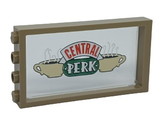 LEGO Rama Dark Tan szyba Kawiarnia 1x4x6 60596 57895