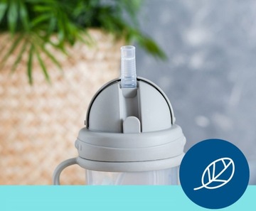 CANPOL СЕРЕБРЯНАЯ КРУЖКА-БУТЫЛКА С ВЕСОВОЙ СОЛОМОЙ 6м+