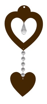 Z16b Zawieszka ozdoba ażur serce kryształ czerwony