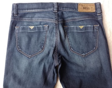 spodnie jeans damskie DIESEL 27/30 LIVIER super slim jegging granatowe