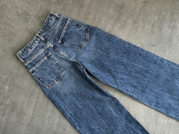 Zara super spodnie szerokie nogawki jeans okazja rise high 34 XS flare wild