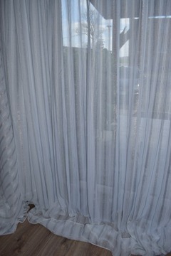 ШТОРА БАТТИСТ, кремовый, МОРОЗ, полоски, УЗОР 533/1