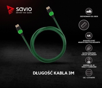 Кабель HDMI v2.0 для XBOX, 3 метра, FHD, 240 Гц, 4K, 60 Гц